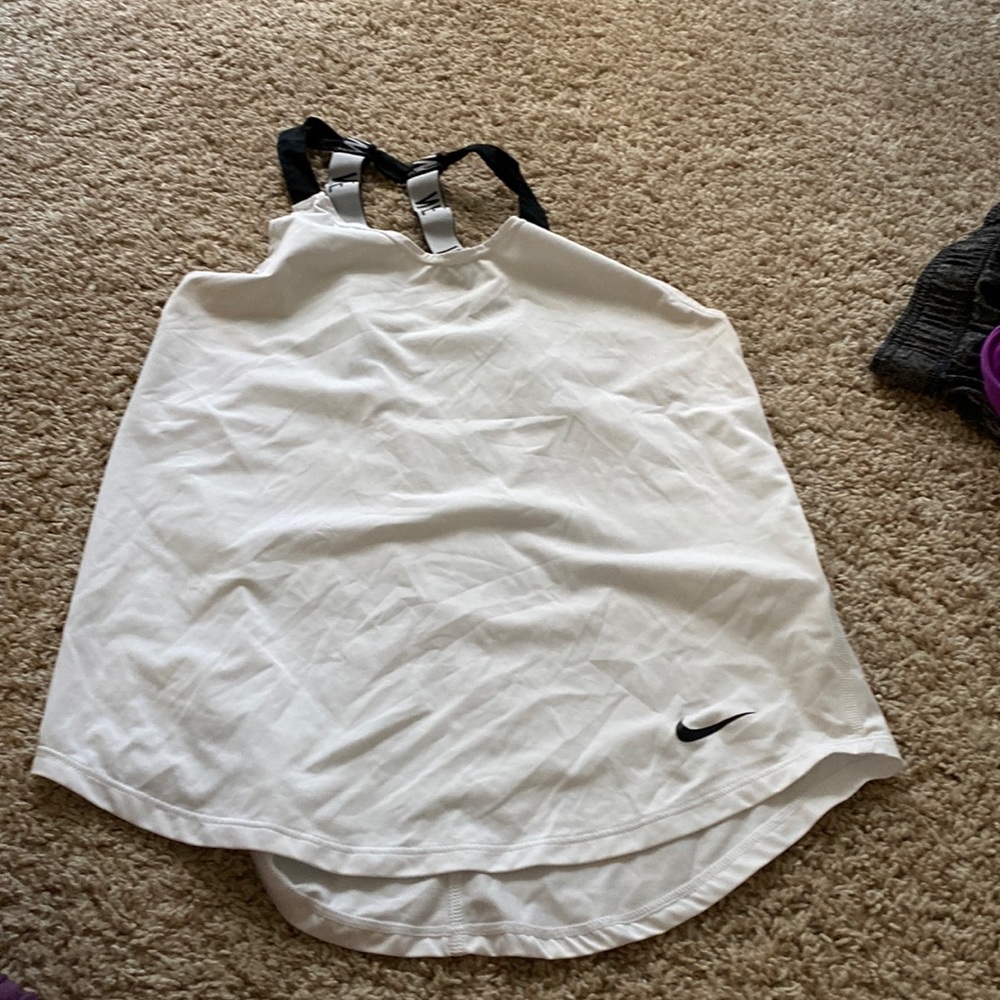 White Nike dri-fit athletic tank top